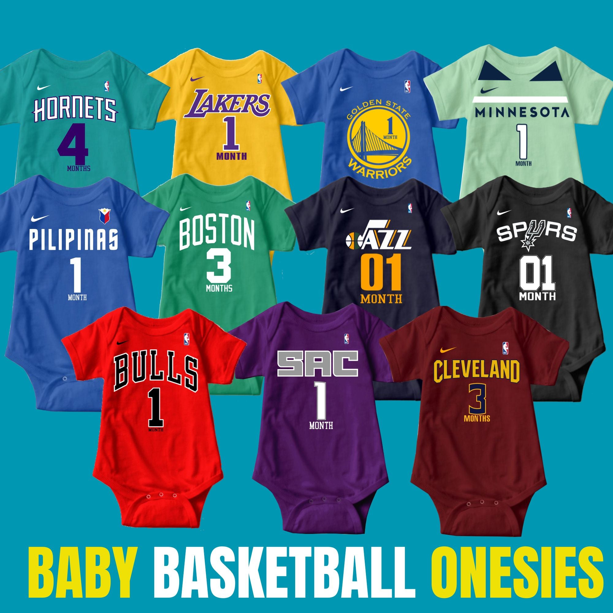 Baby Basketball Jersey Onesies MYSTYLEMYCLOTHING™