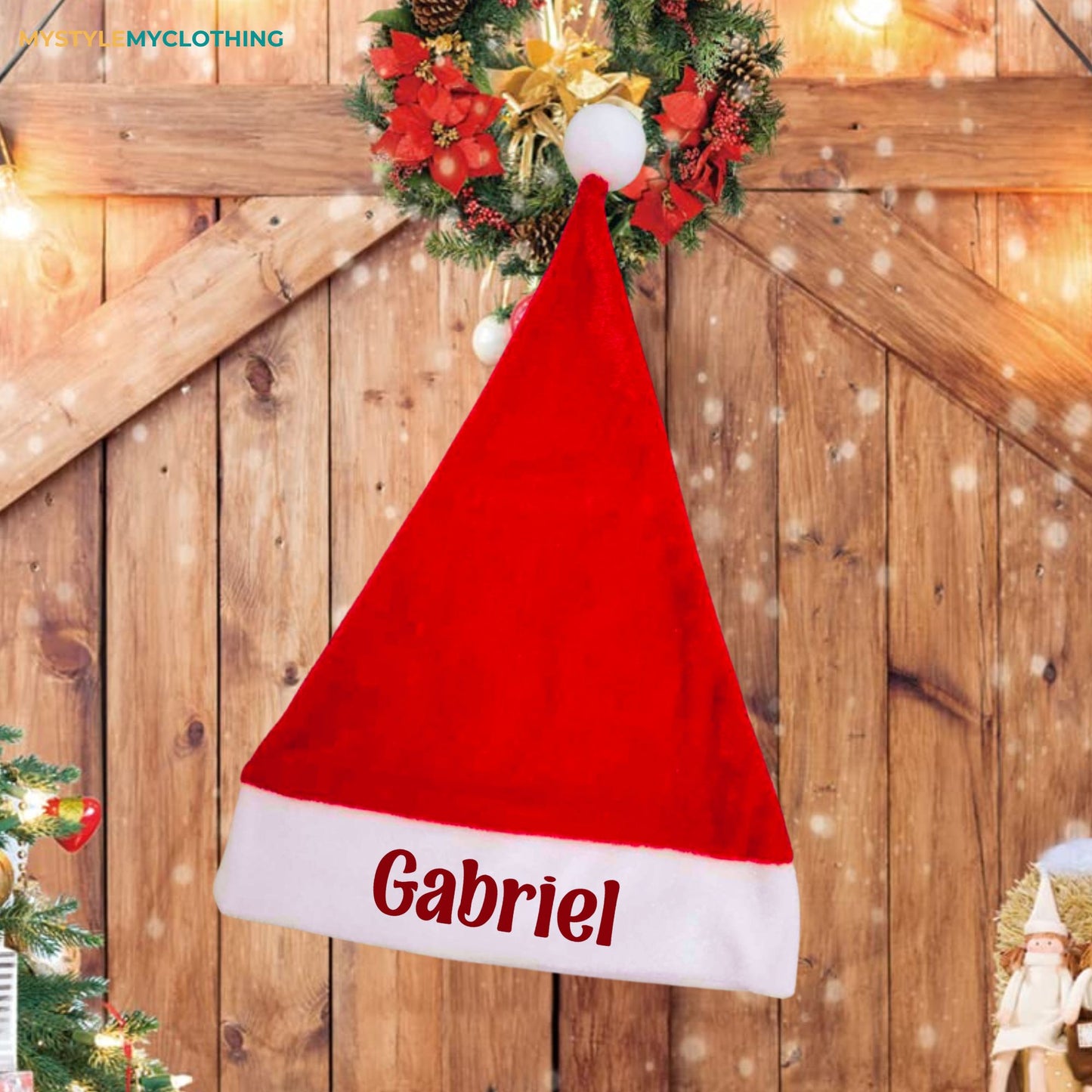 Baby Christmas and New Year Holiday Onesies Set with Customized Santa Hat