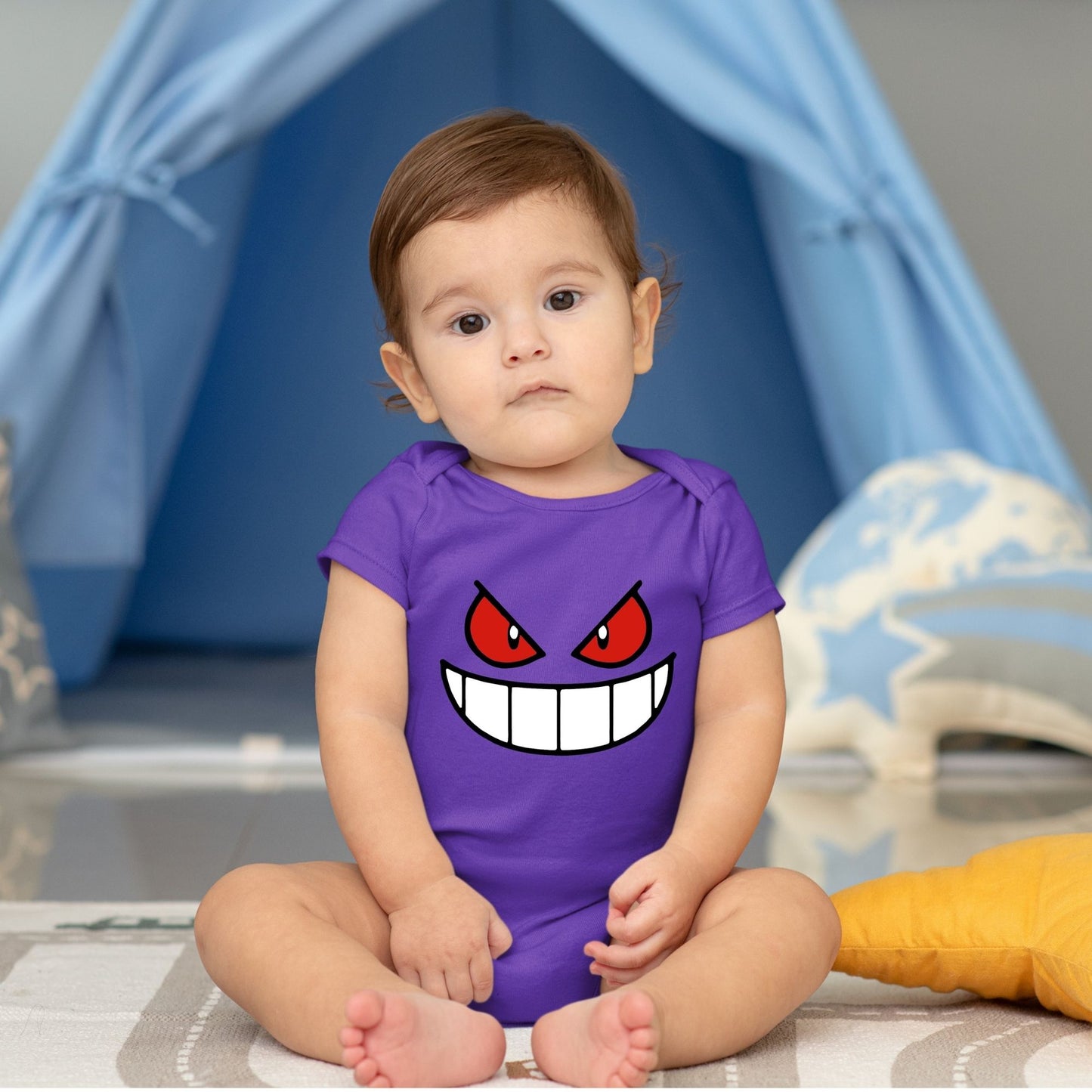 Baby Character Onesies with Name Back Print - Pokemon Gengar