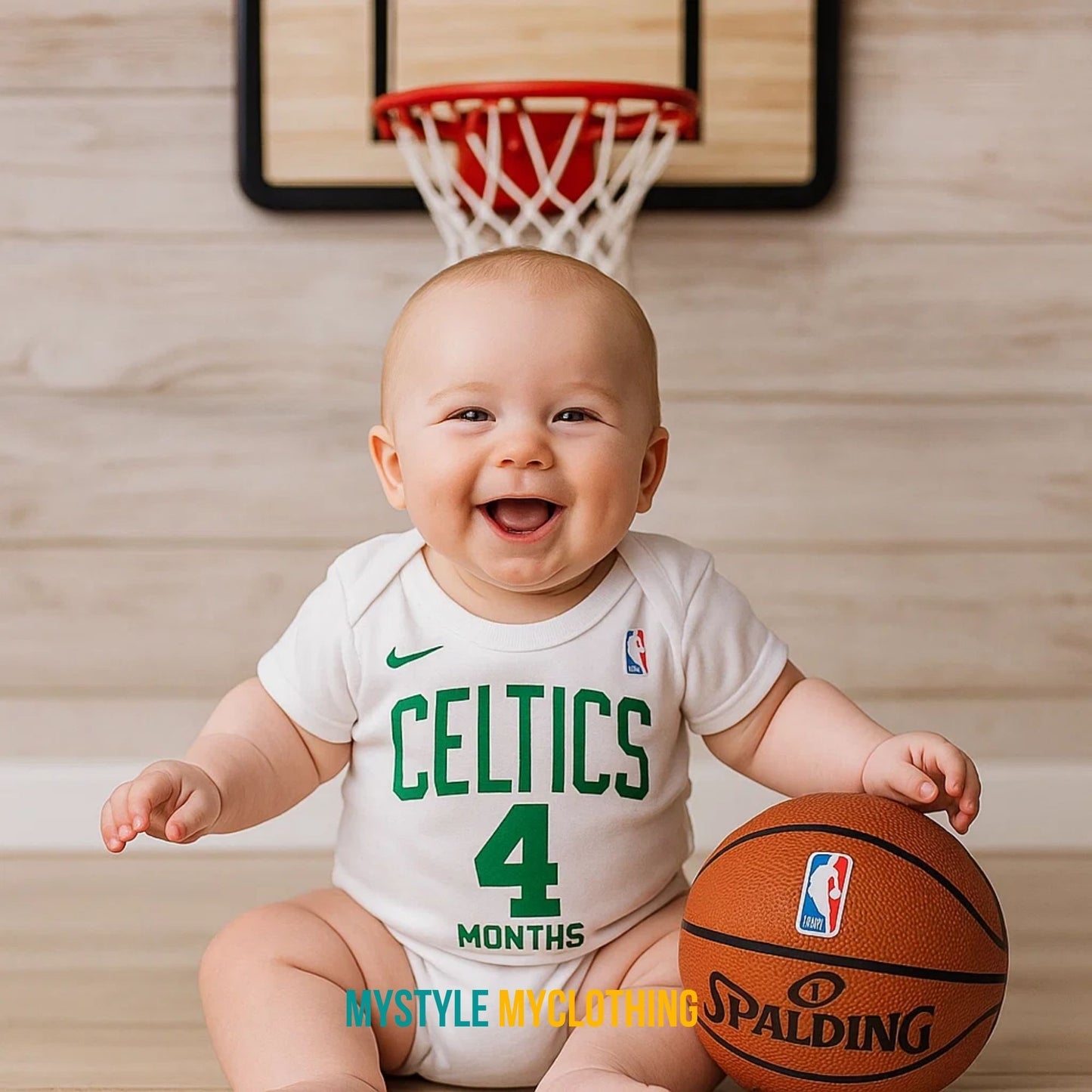 Baby Monthly Onesies - Basketball Jersey Boston Celtics
