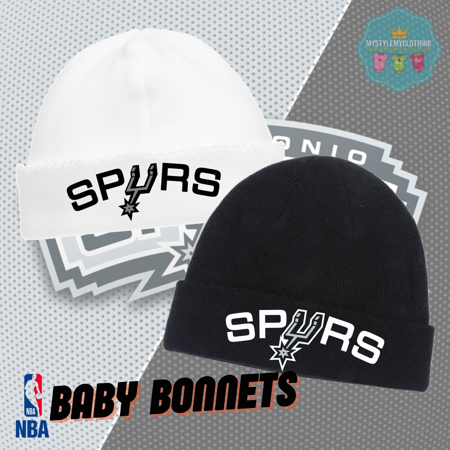 Baby Basketball Bonnets - Spurs