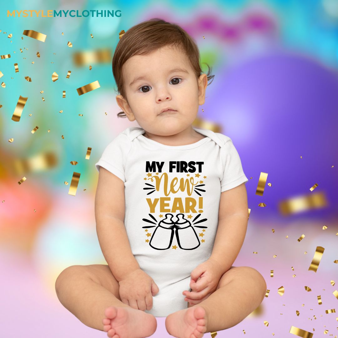 Baby New Year Holiday Onesies - My 1st New Year Big Bottle