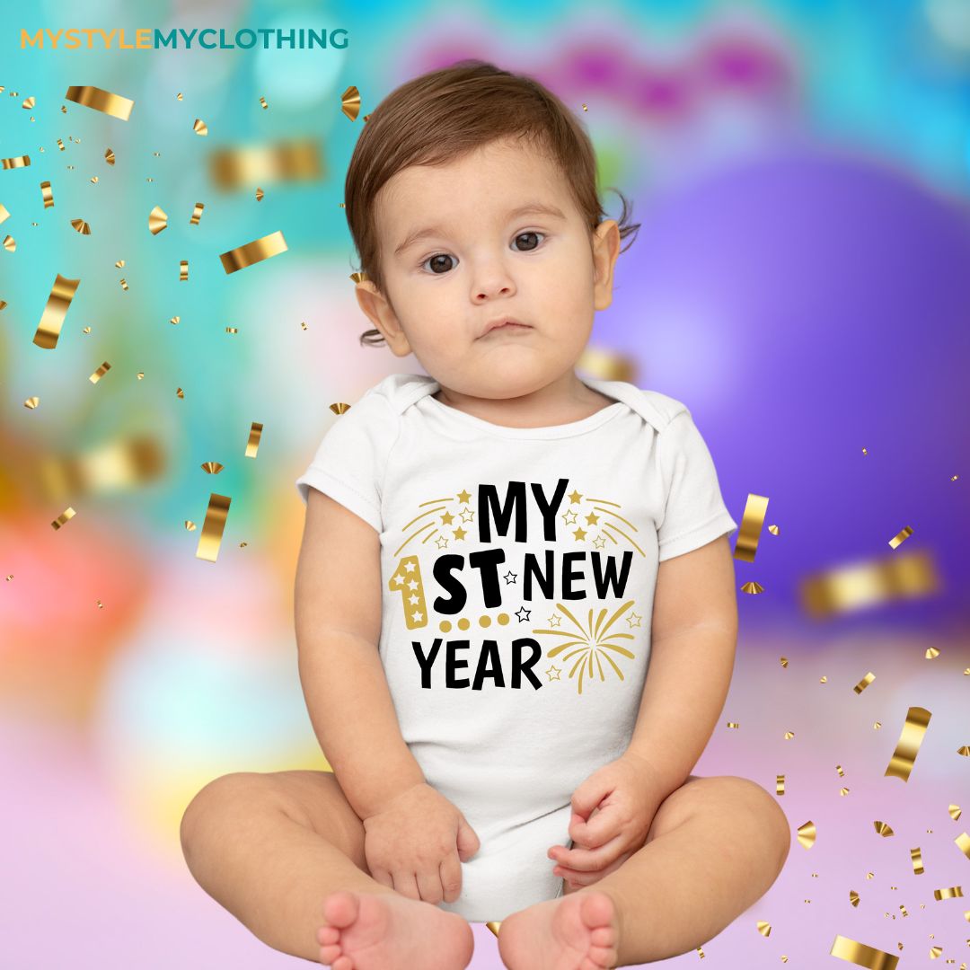 Baby New Year Holiday Onesies - My 1st New Year Fireworks
