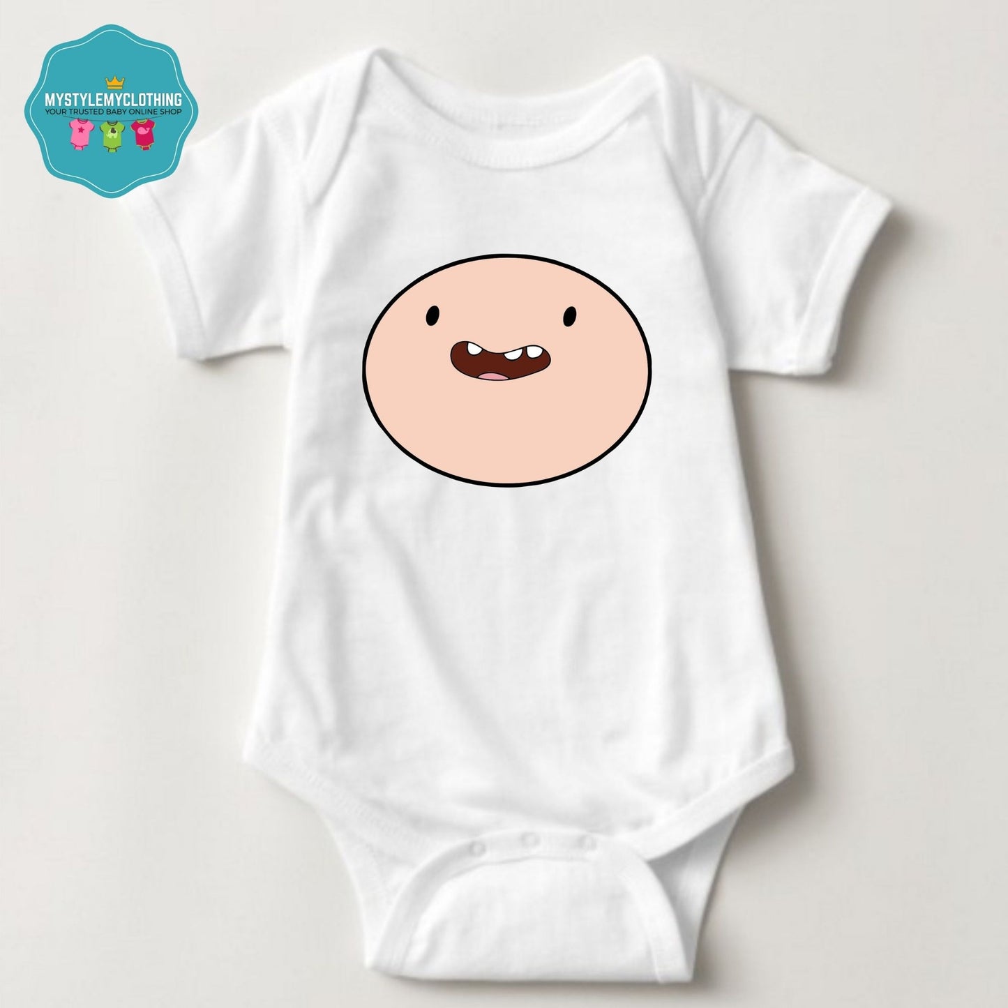 Baby Character Onesies with FREE Name Back Print - Adventure Time Finn