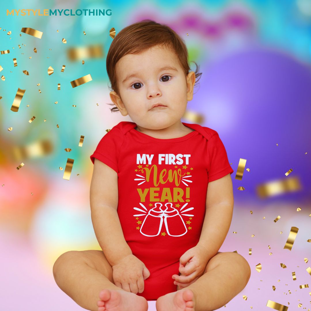 Baby New Year Holiday Onesies - My 1st New Year Big Bottle