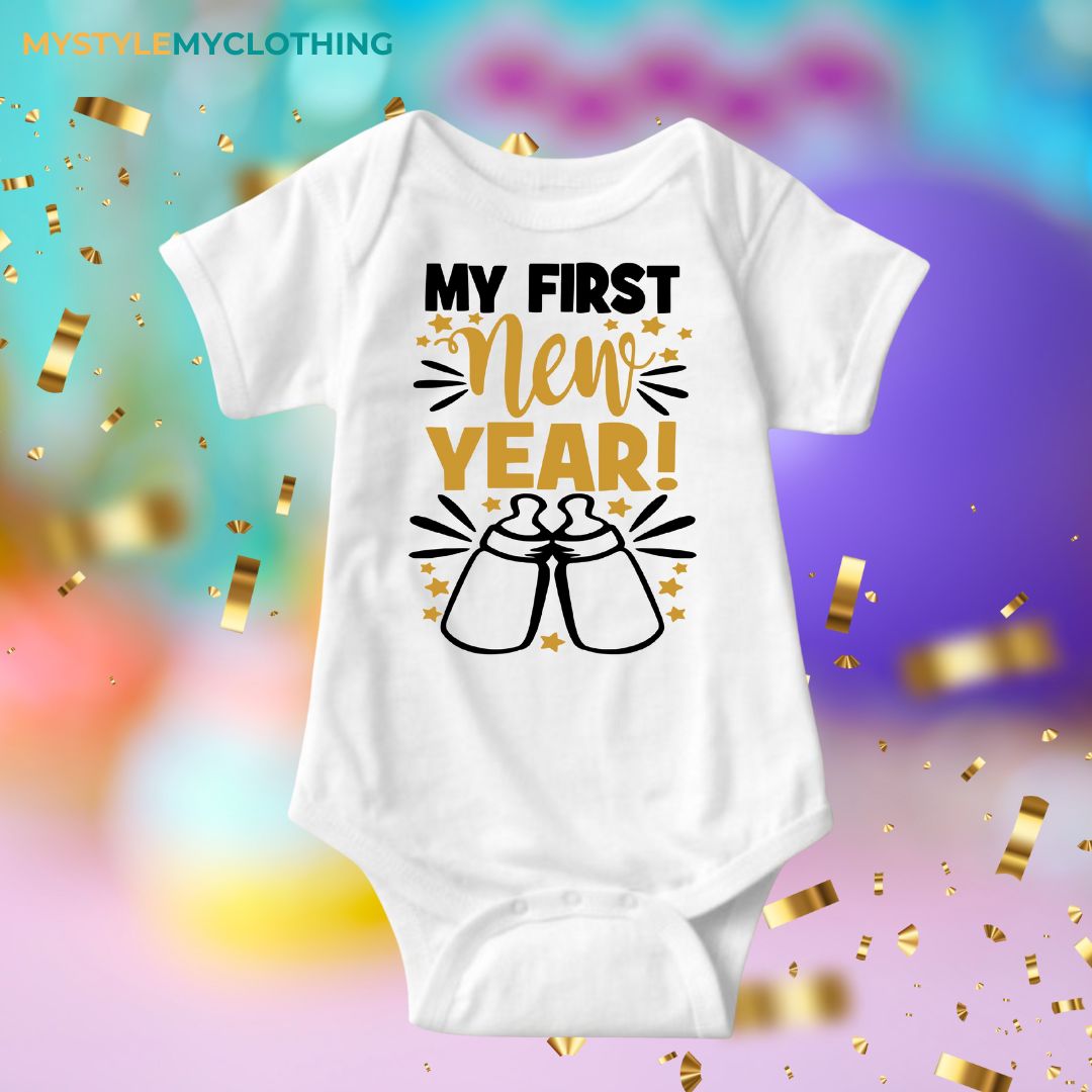 Baby New Year Holiday Onesies - My 1st New Year Big Bottle