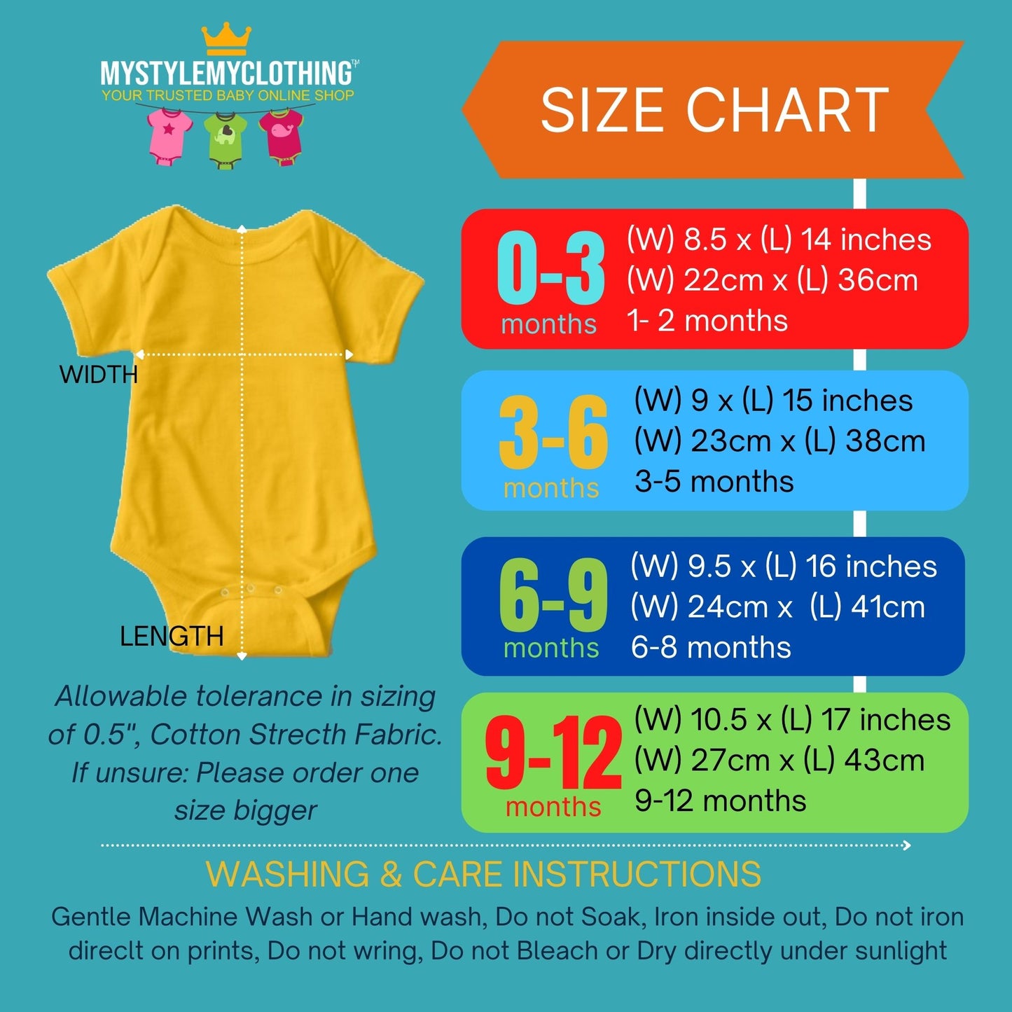 Baby Character Onesies with Name Back Print - AB PowderBlue