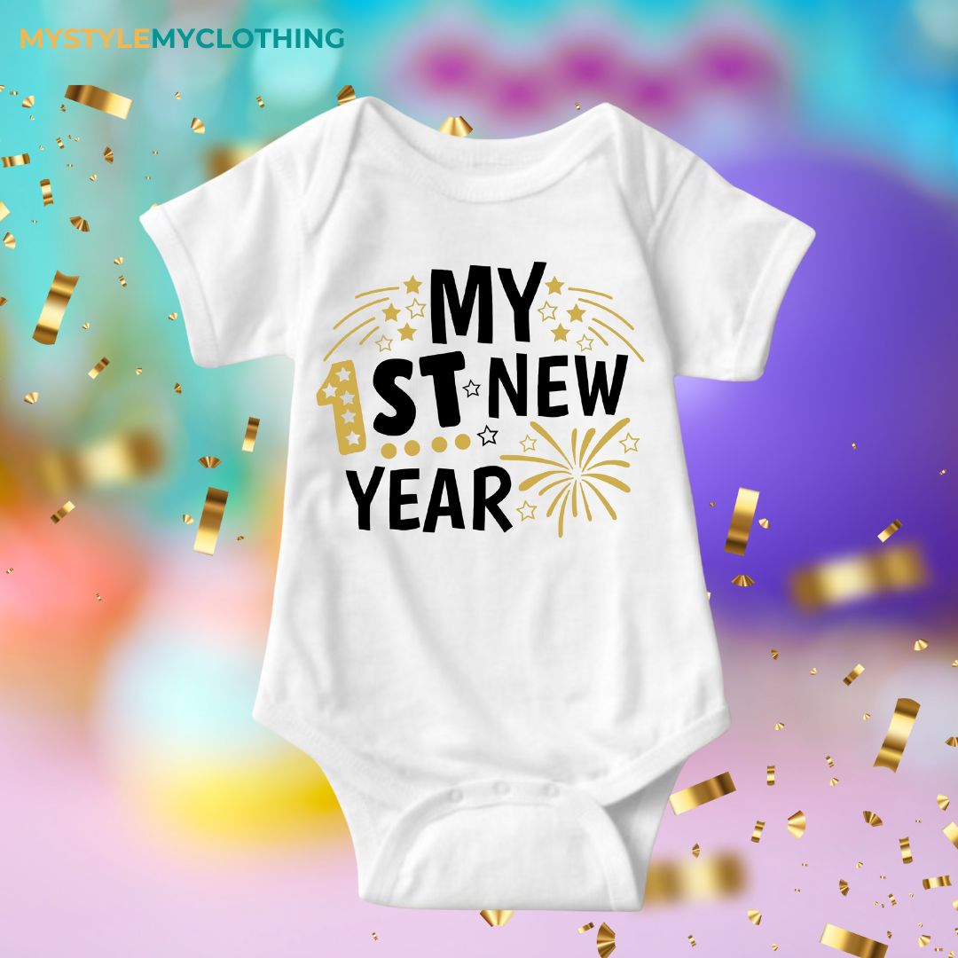 Baby New Year Holiday Onesies - My 1st New Year Fireworks