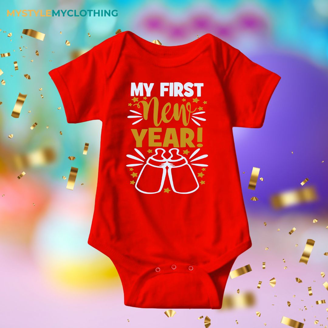 Baby New Year Holiday Onesies - My 1st New Year Big Bottle