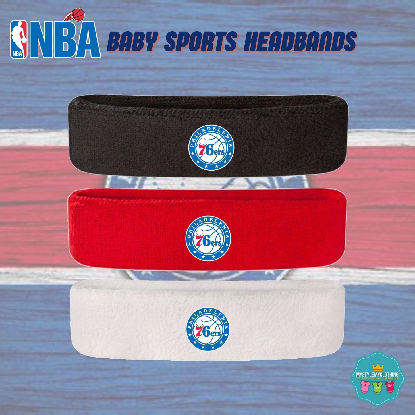 Baby and Kids Basketball Sports Headband - Sixers