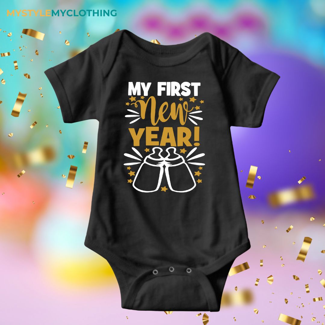 Baby New Year Holiday Onesies - My 1st New Year Big Bottle
