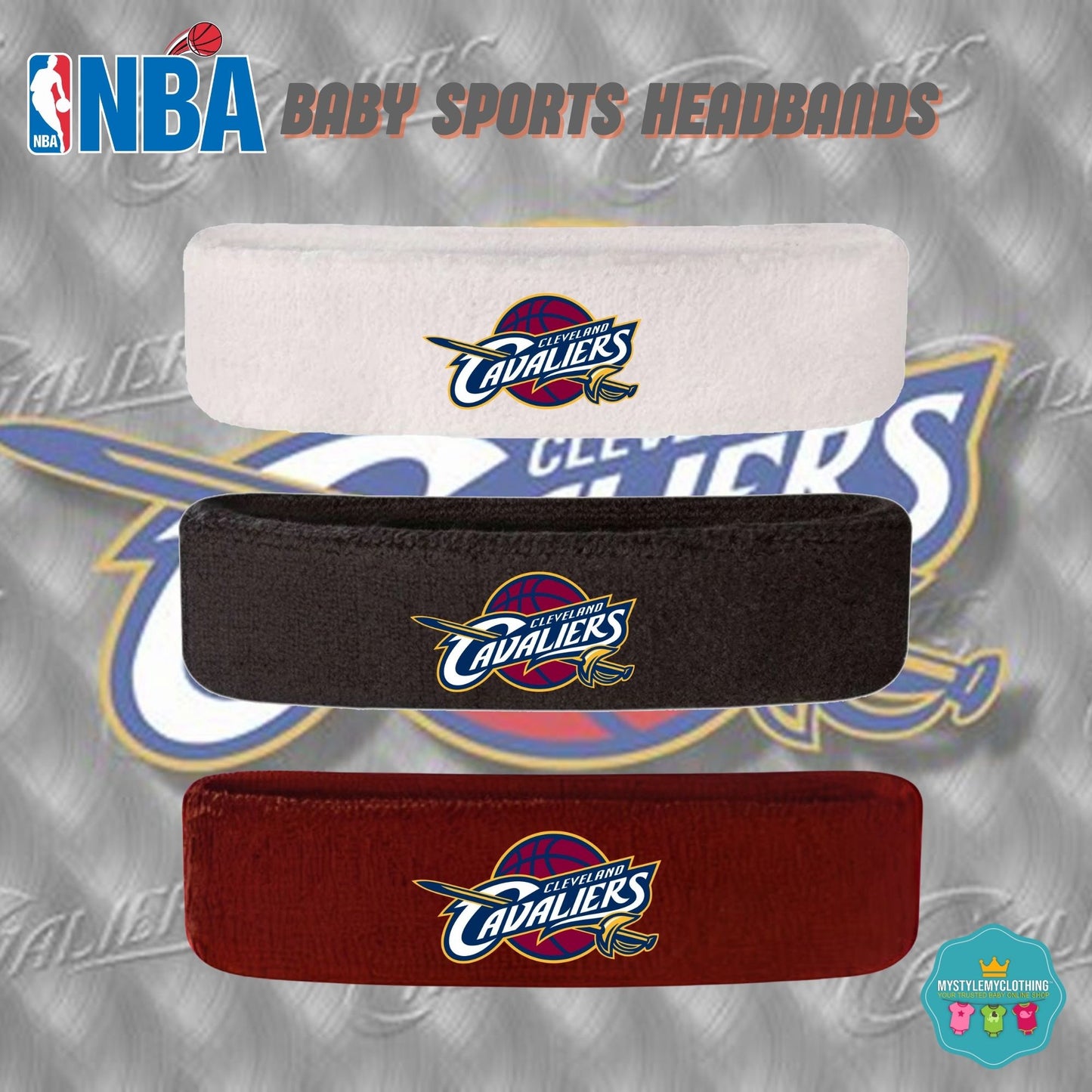 Baby and Kids Basketball Sports Headband - Cleaveland Cavaliers