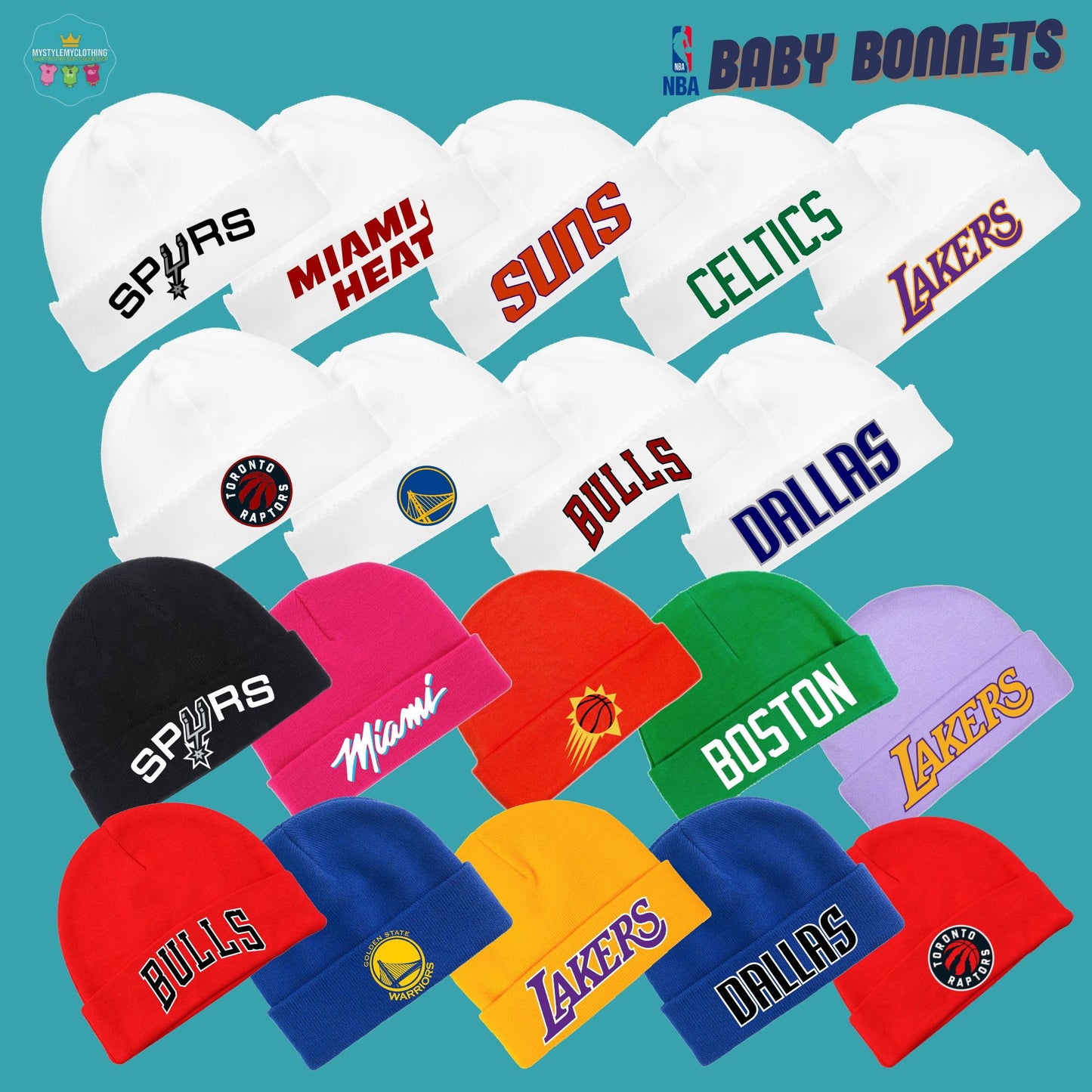 Baby Basketball Bonnets - Boston