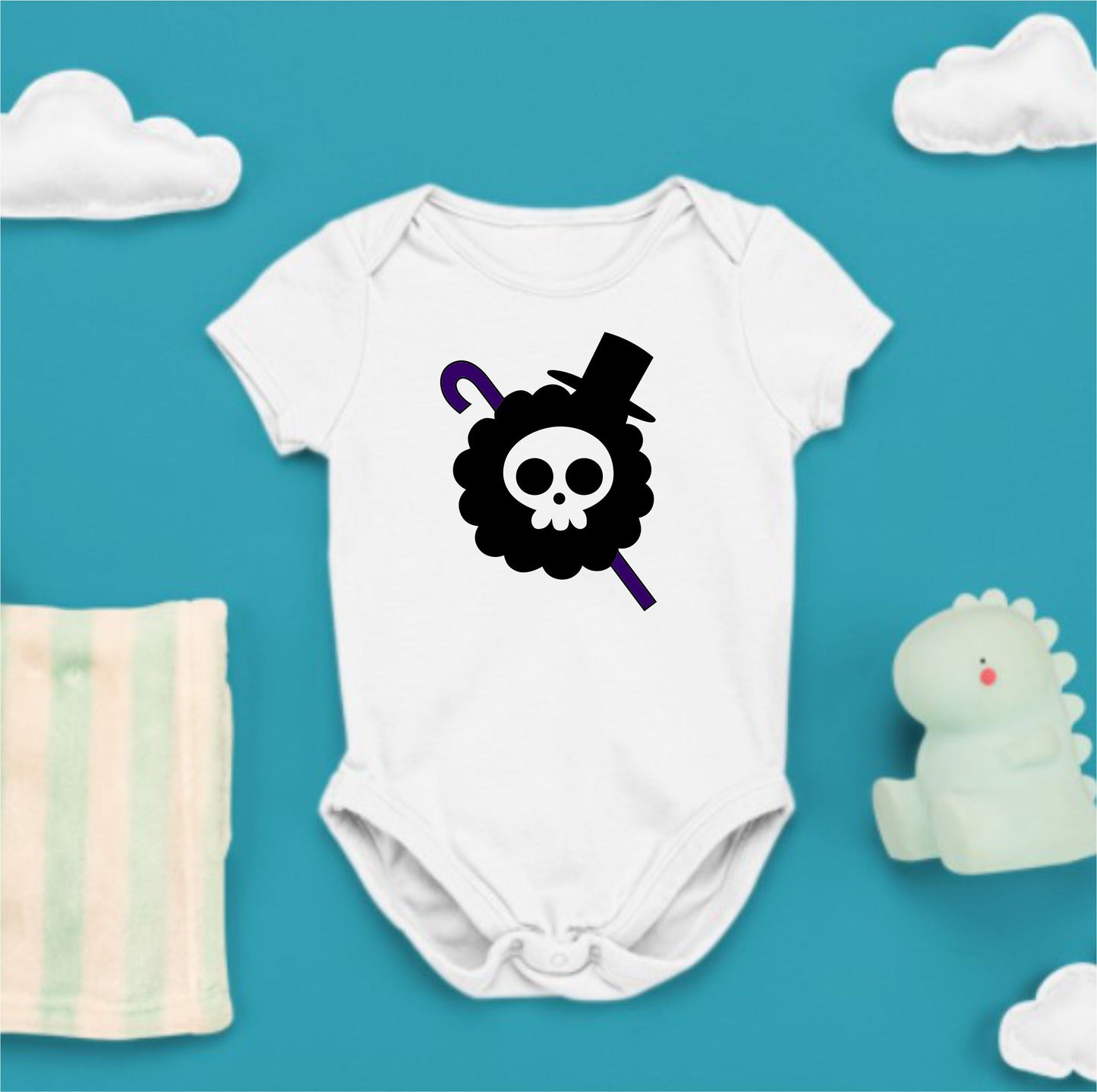 Baby Character Onesies - Jolly Roger One Piece Brook