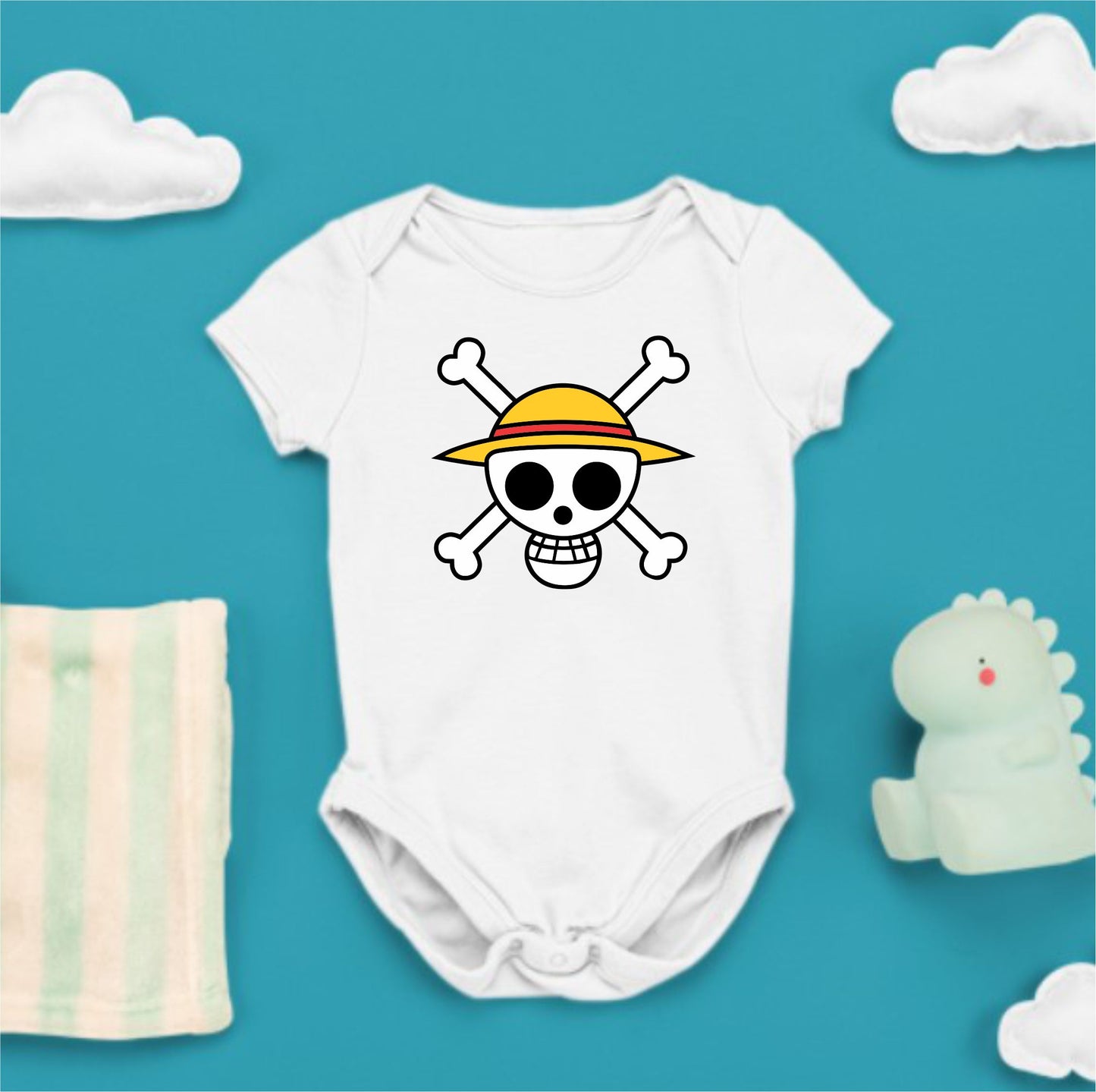 Baby Character Onesies - Jolly Roger One Piece Luffy