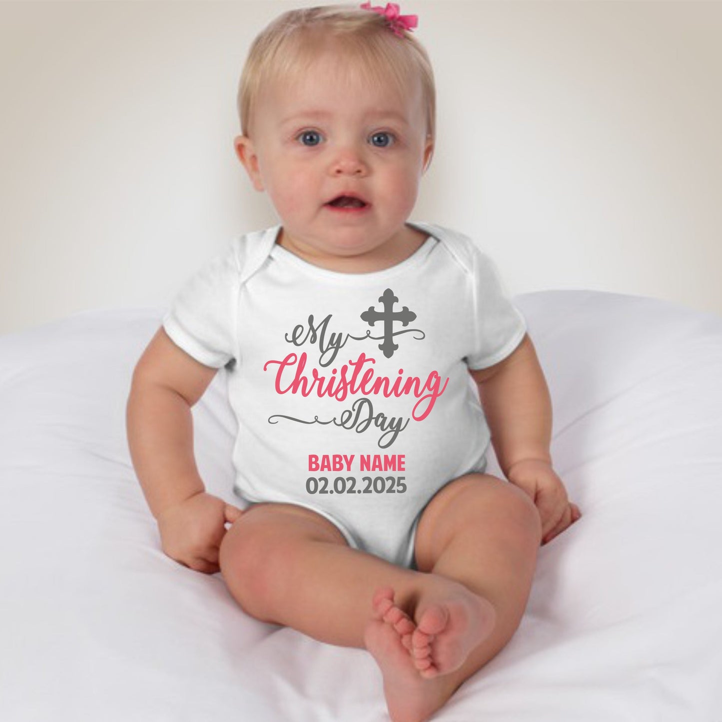 Baby Girl Christening Baptism Dedication Custom Print Name and Date