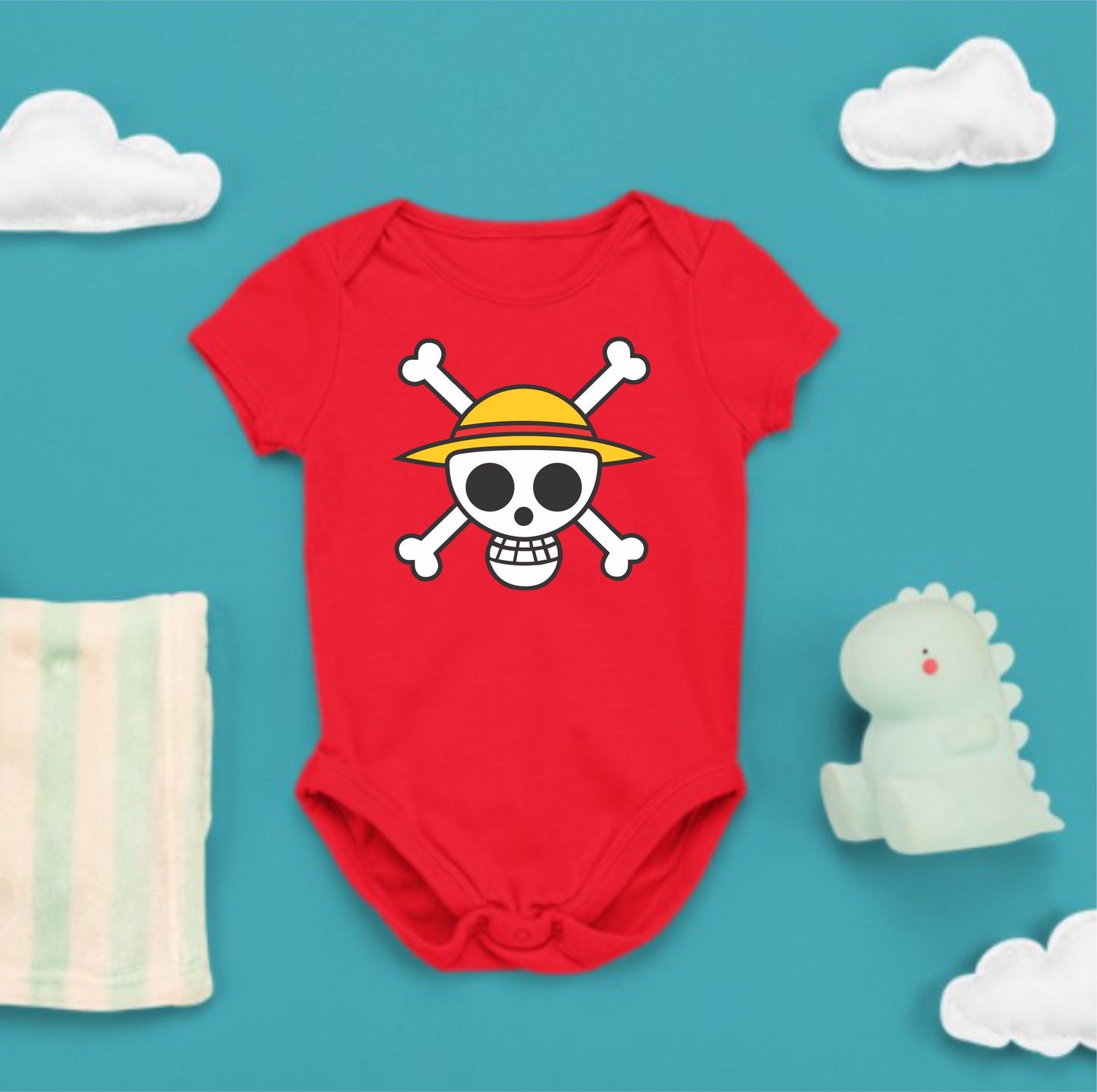 Baby Character Onesies - Jolly Roger One Piece Luffy