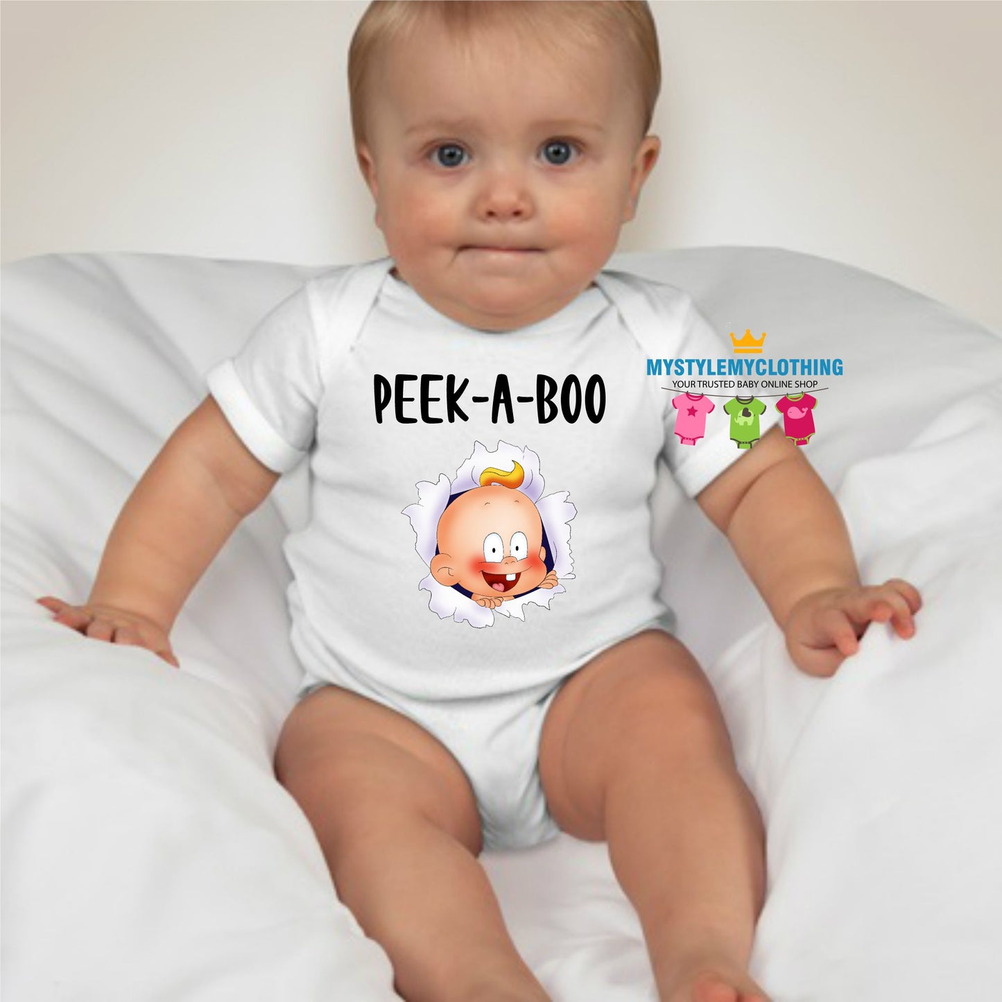 Baby Statement Onesies- Peek-A-Boo