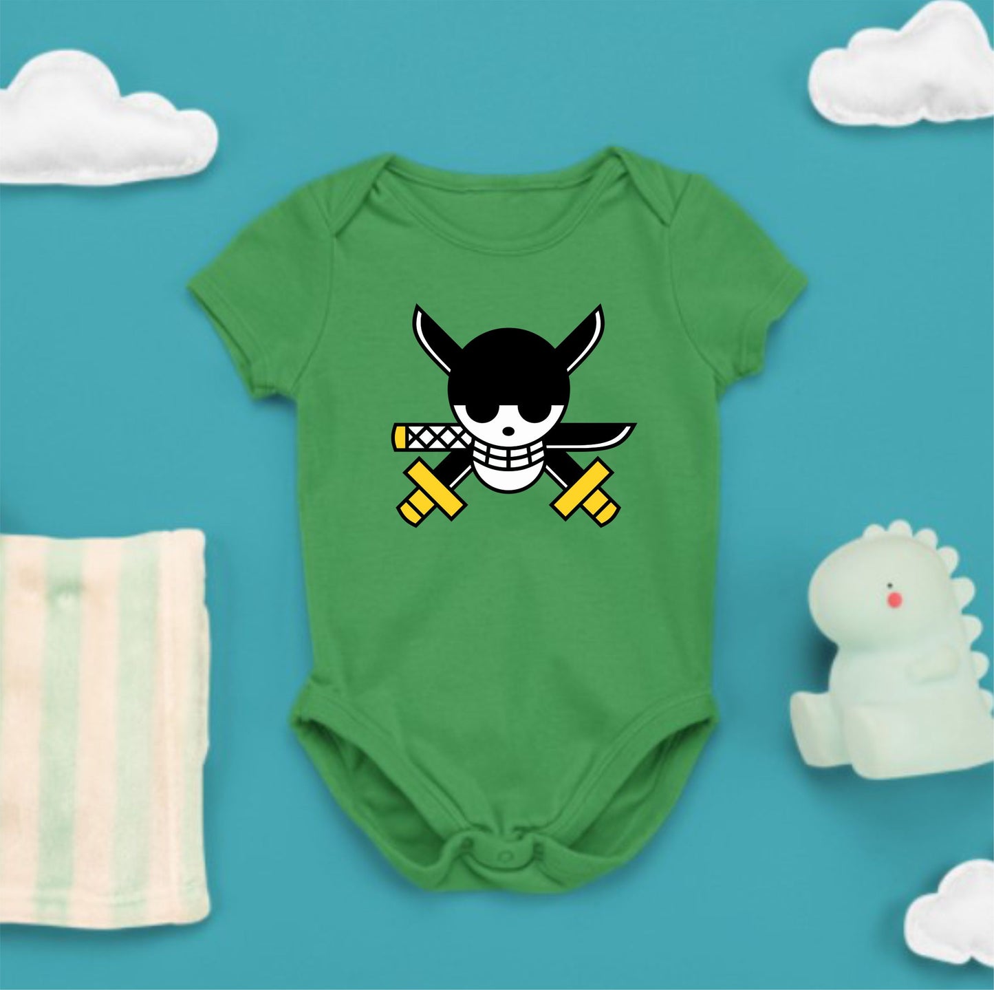 Baby Character Onesies - Jolly Roger One Piece Zorro