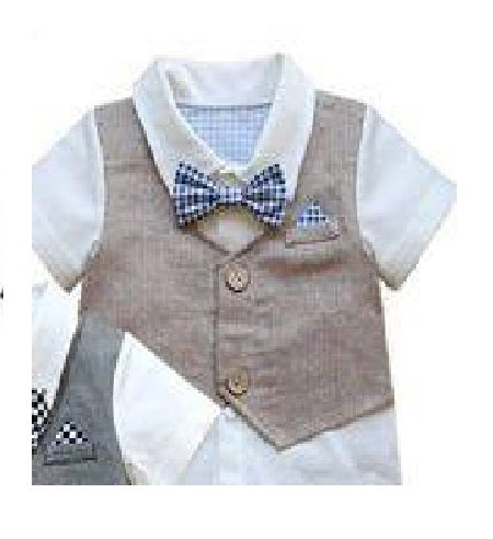 Baby Romper Baby Tuxedo Formal Vest Romper - MYSTYLEMYCLOTHING