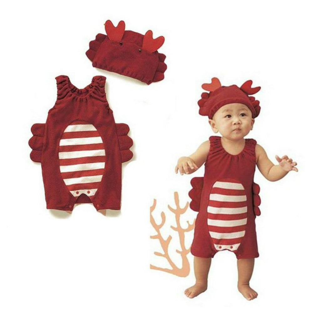 Baby Romper Sebastian The Crab Costume Romper with Hat - MYSTYLEMYCLOTHING
