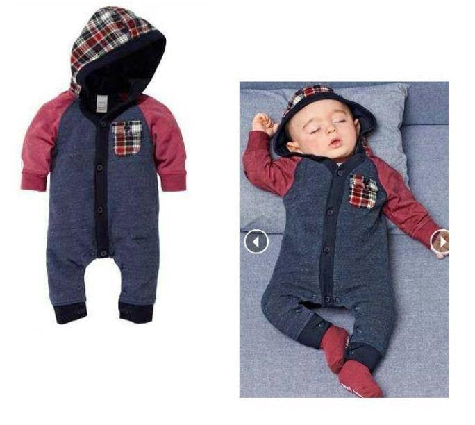 Baby Romper Next 9 Hoody Long Sleeve Romper - MYSTYLEMYCLOTHING