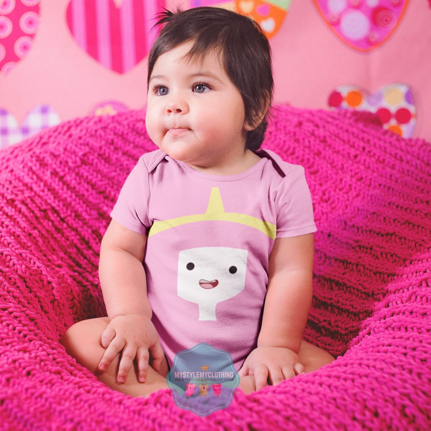 Baby Character Onesies with FREE Name Back Print - Adventure Time Princess Bubblegum