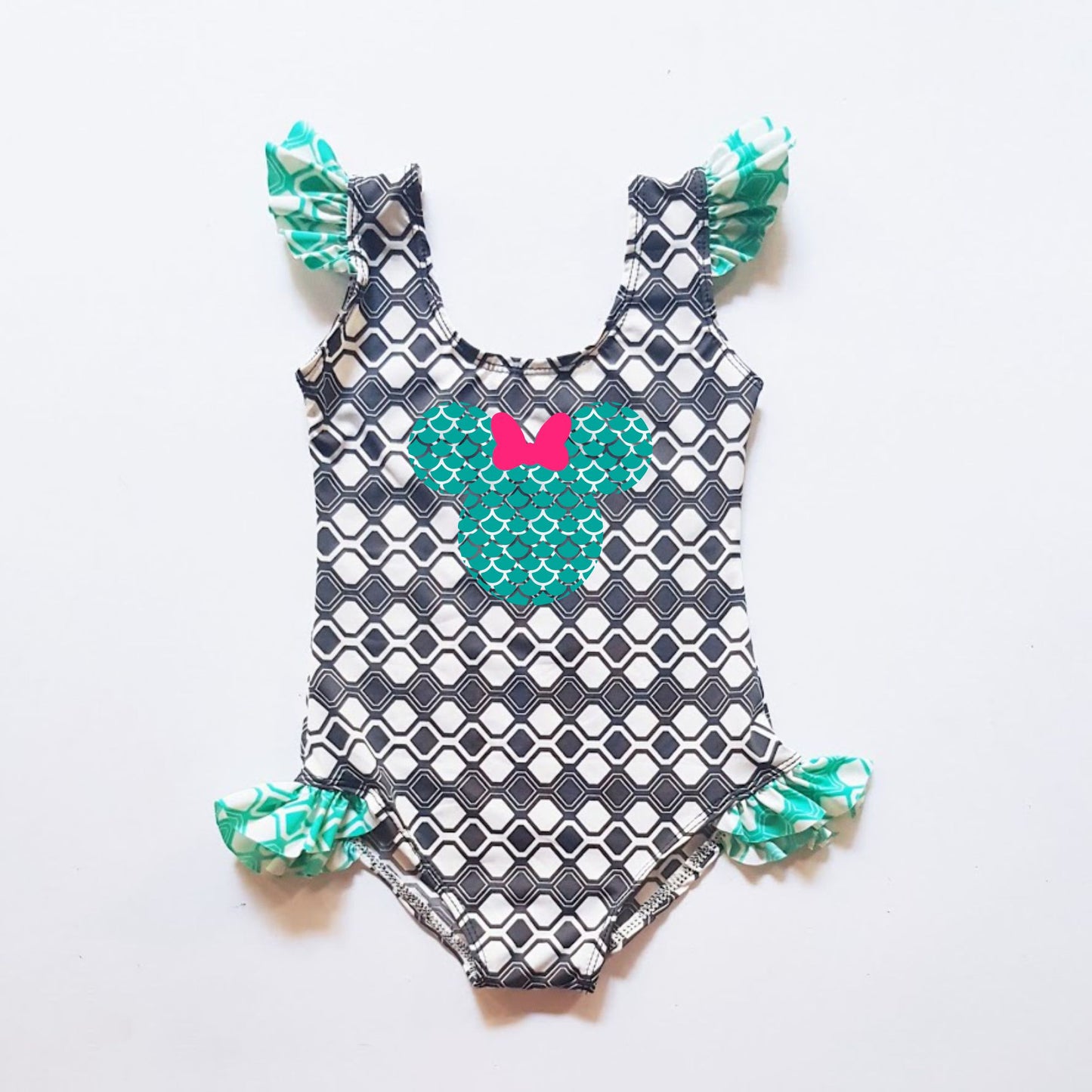 Kids One Piece Swim Suit Swimwear- Minnie