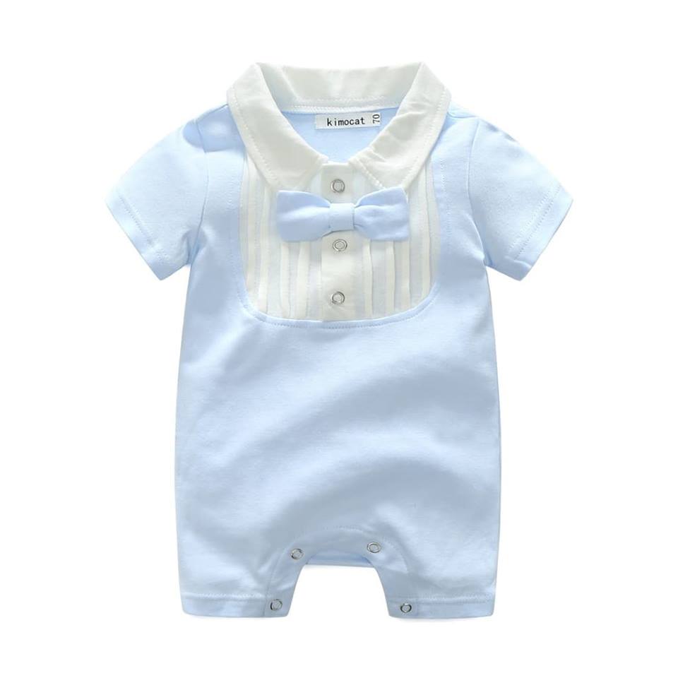 Baby Formal Tuxedo Cotton Romper - MYSTYLEMYCLOTHING