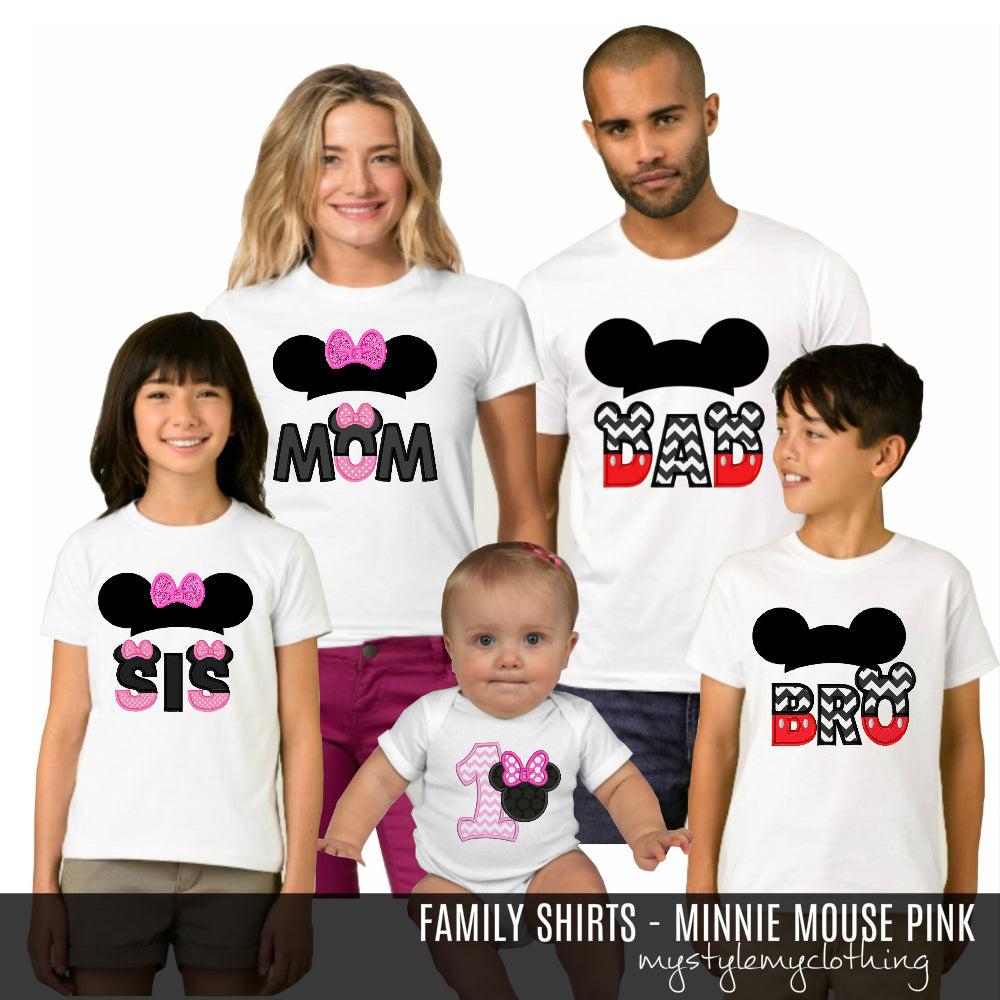 Custom Birthday Family Set Shirt Minnie Mouse