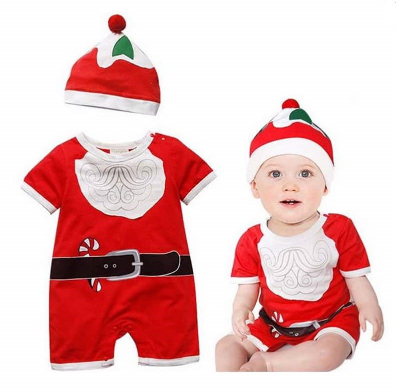 Baby Romper Santa Romper with Hat - MYSTYLEMYCLOTHING