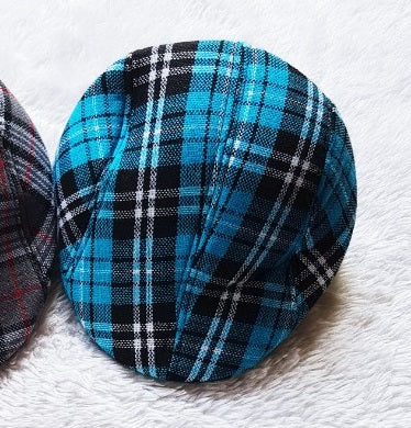 Kids Checkered Retro Boy Golf  Beret, Flat Cap, Palos Hat - MYSTYLEMYCLOTHING