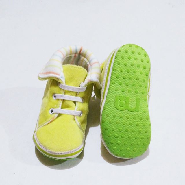 Baby Hi-Cut Fold down Stripes Prewalker Shoes - MYSTYLEMYCLOTHING