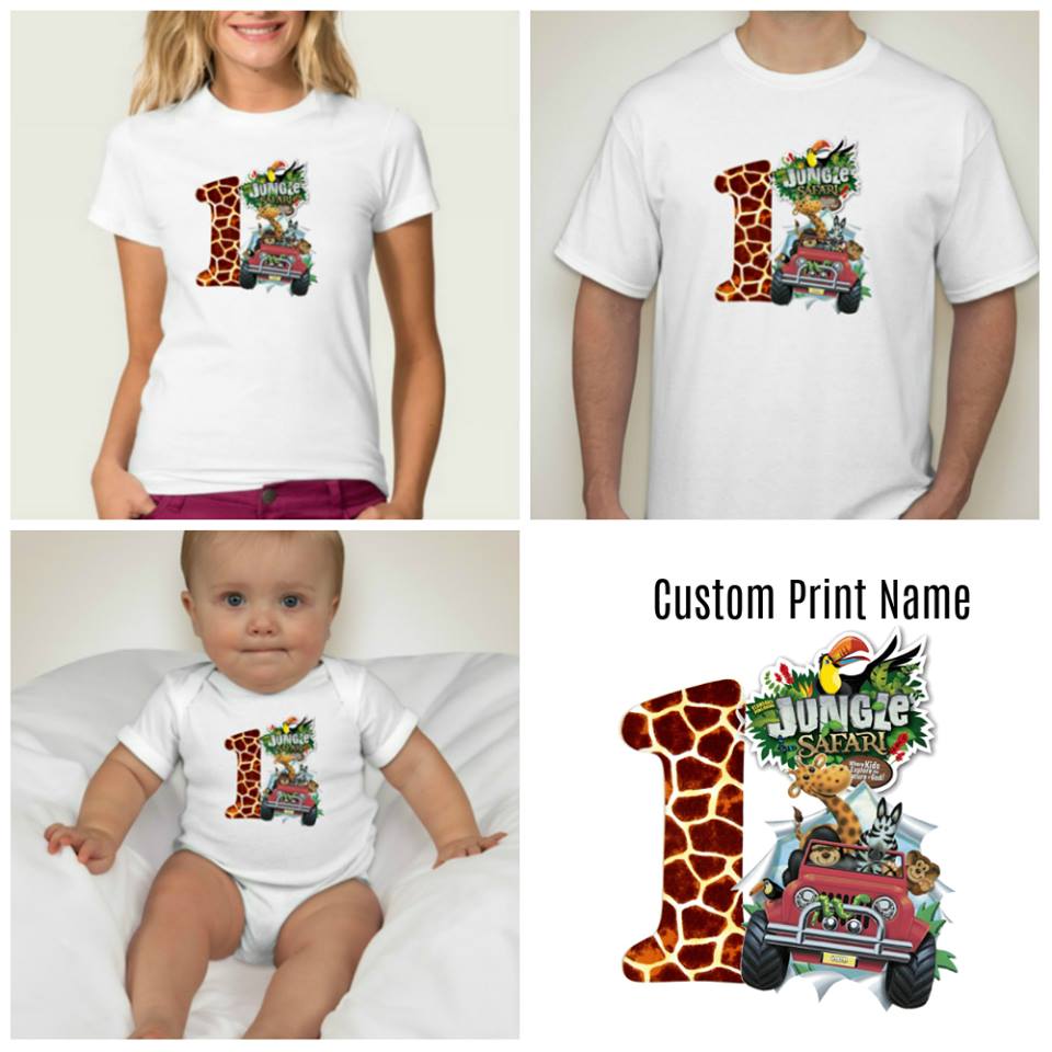 4 shirt set 4 Birthday Shirts Set hot for Family Birthday Shirt Set with Jungle Tees