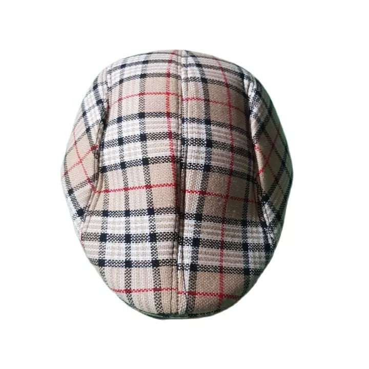 Kids Checkered Retro Boy Golf Beret, Flat Cap, Palos Hat
