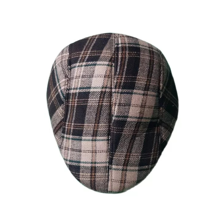 Kids Checkered Retro Boy Golf Beret, Flat Cap, Palos Hat