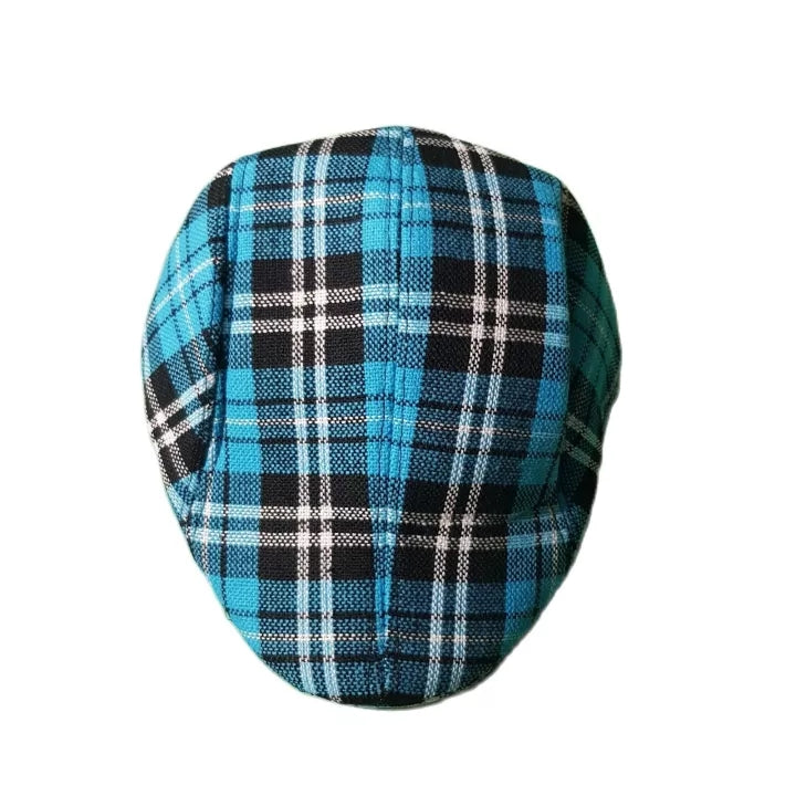 Kids Checkered Retro Boy Golf Beret, Flat Cap, Palos Hat