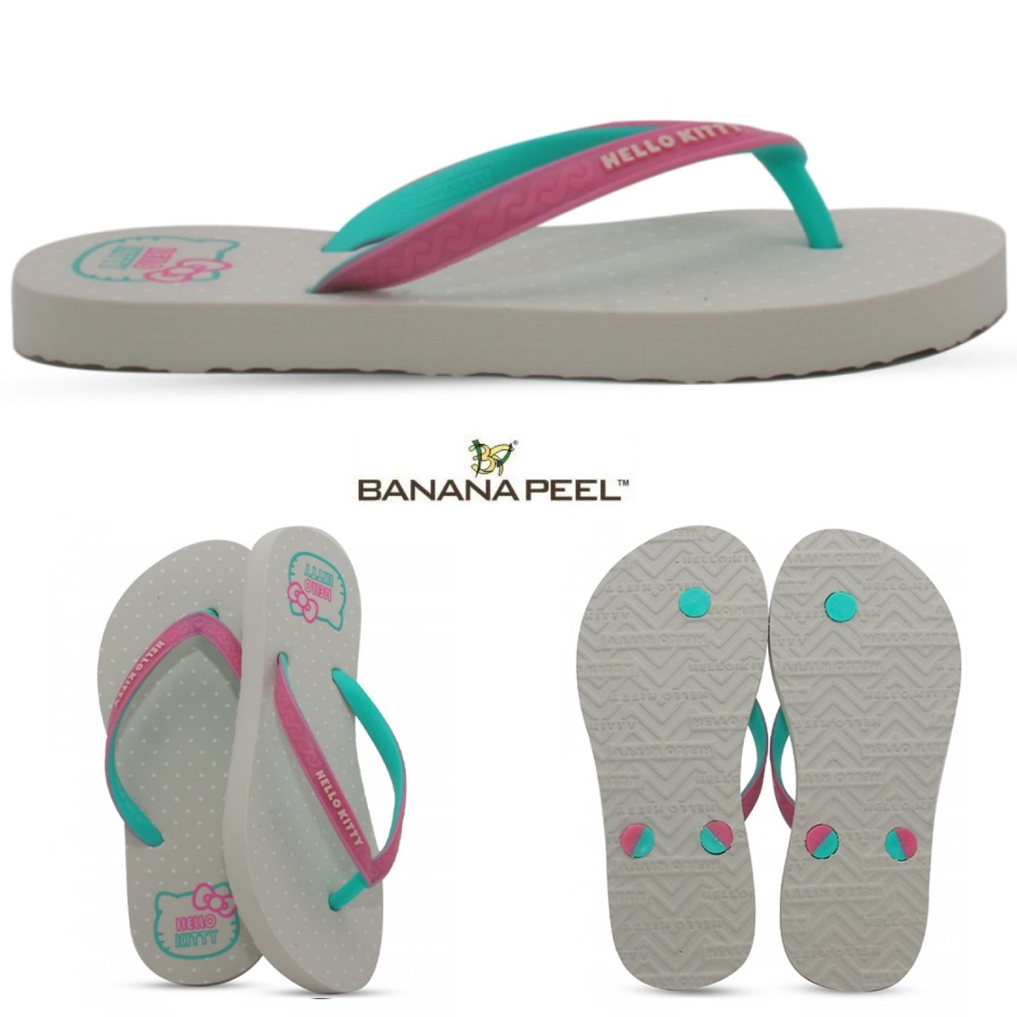 Banana Peel Girls Slippers Kids Glitzy Cat - Lambent