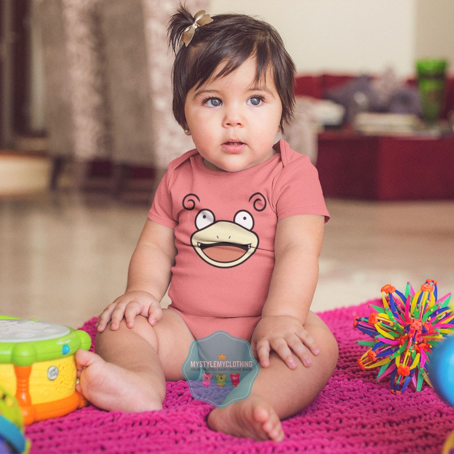Baby Character Onesies with FREE Name Back Print - Pokemon-Slowpoke - MYSTYLEMYCLOTHING