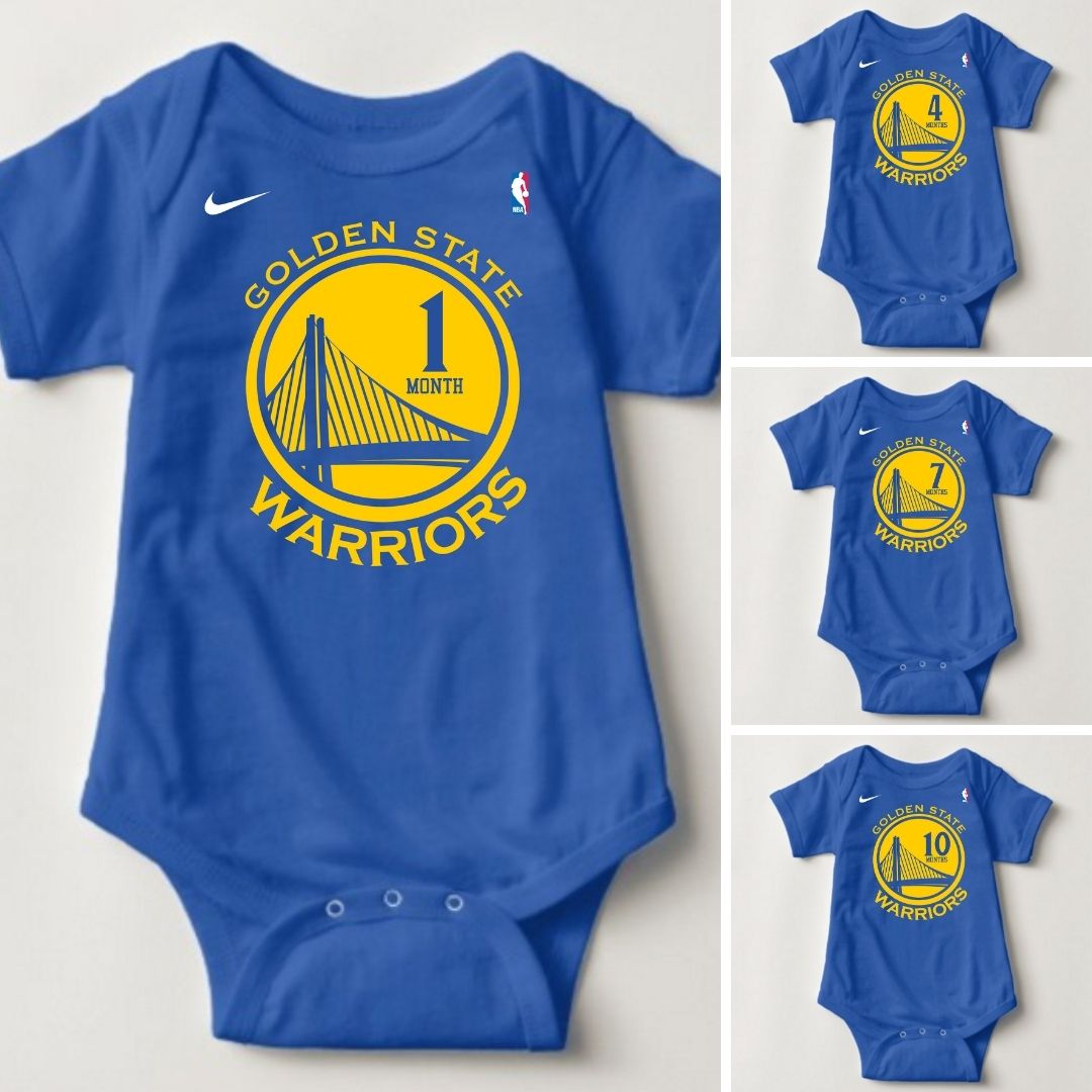 Baby Monthly Onesies - Basketball Jersey Golden State Warriors - MYSTYLEMYCLOTHING