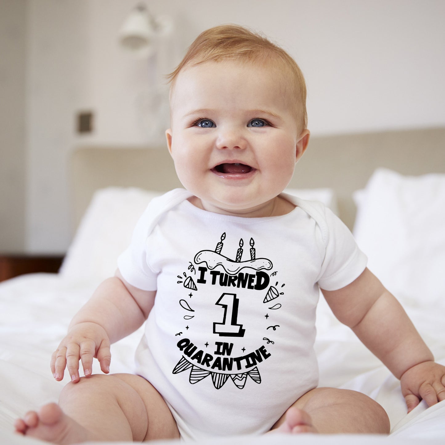 Baby Birthday Onesies - I Turned One on Quarantine - MYSTYLEMYCLOTHING
