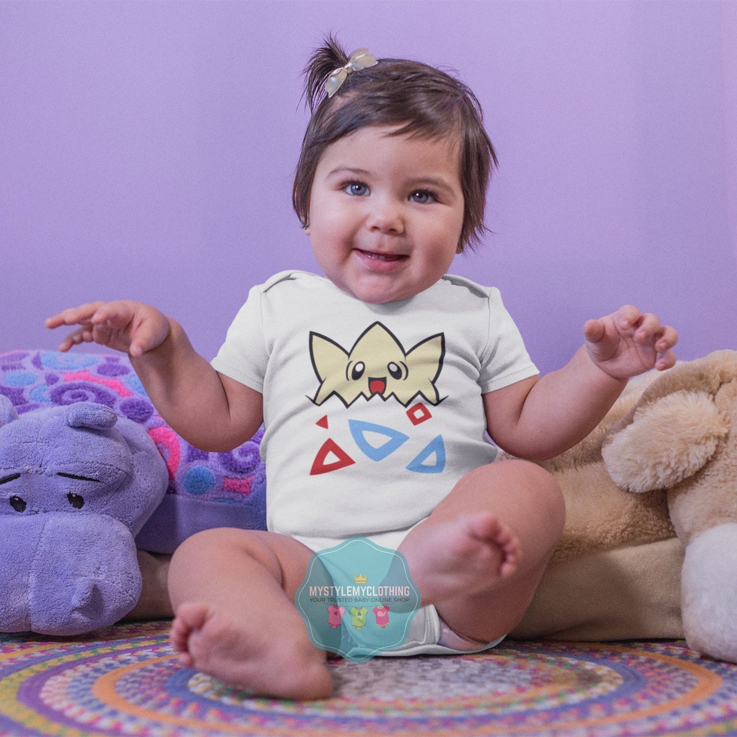 Baby Character Onesies with FREE Name Back Print- Pokemon-Togepi - MYSTYLEMYCLOTHING