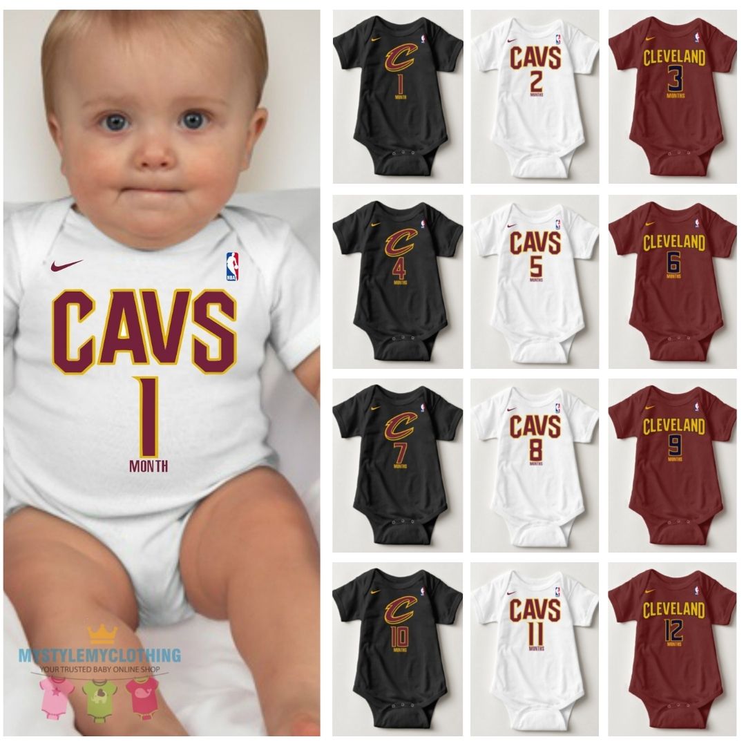 Baby Monthly Onesies - Basketball Jersey Cleaveland Cavaliers