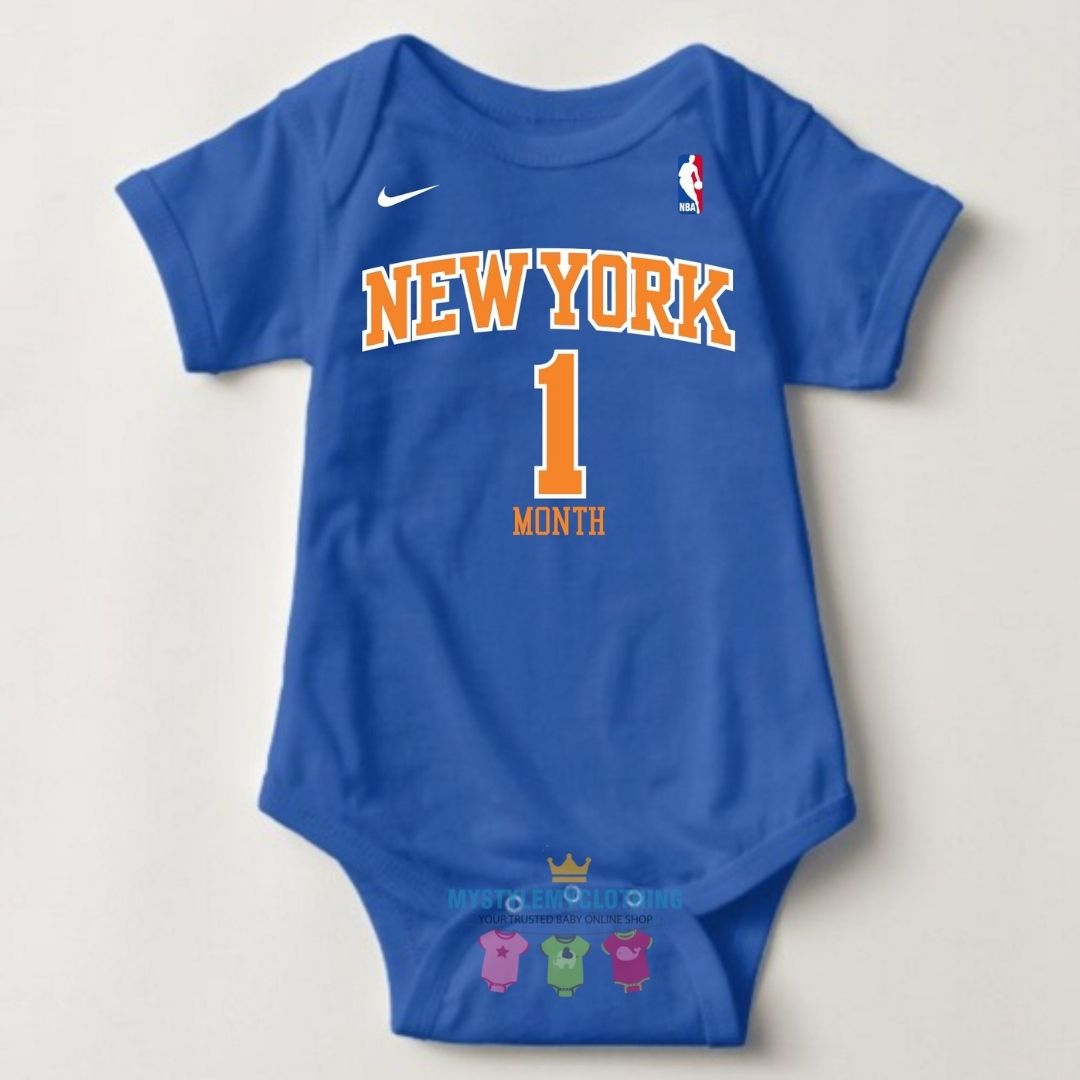 Baby Monthly Onesies - Basketball Jersey New York Knicks