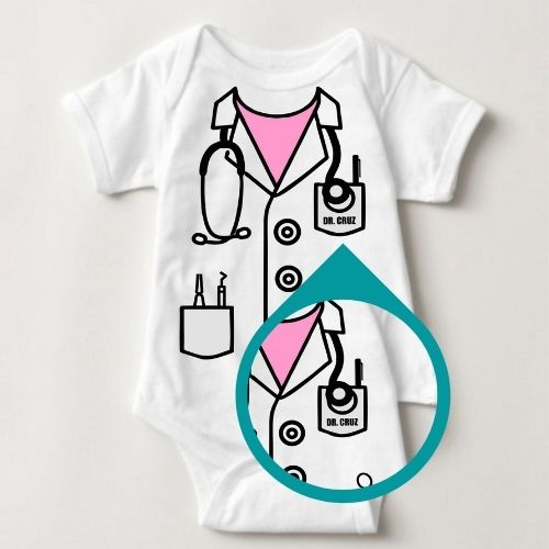 Baby Career Onesies - Dentist Scrub Suit Pink with FREE Name Print - MYSTYLEMYCLOTHING