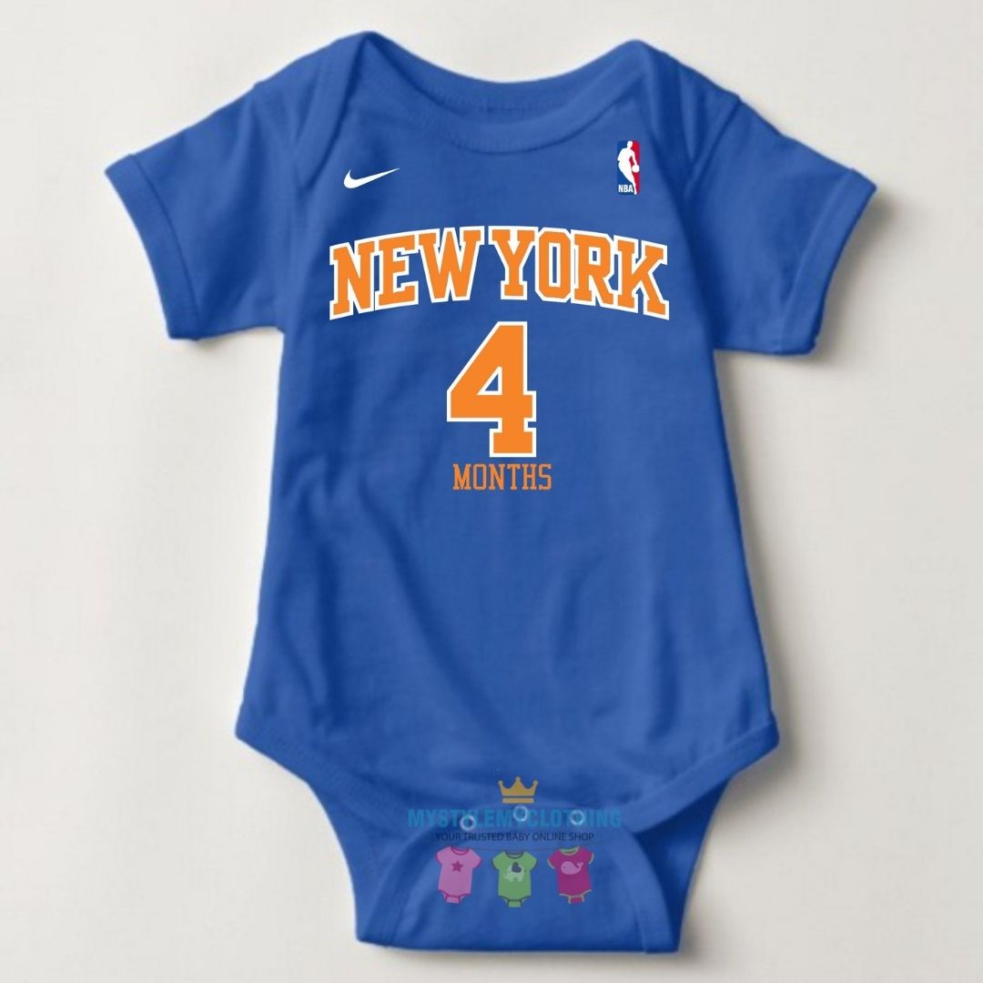 Baby Monthly Onesies - Basketball Jersey New York Knicks