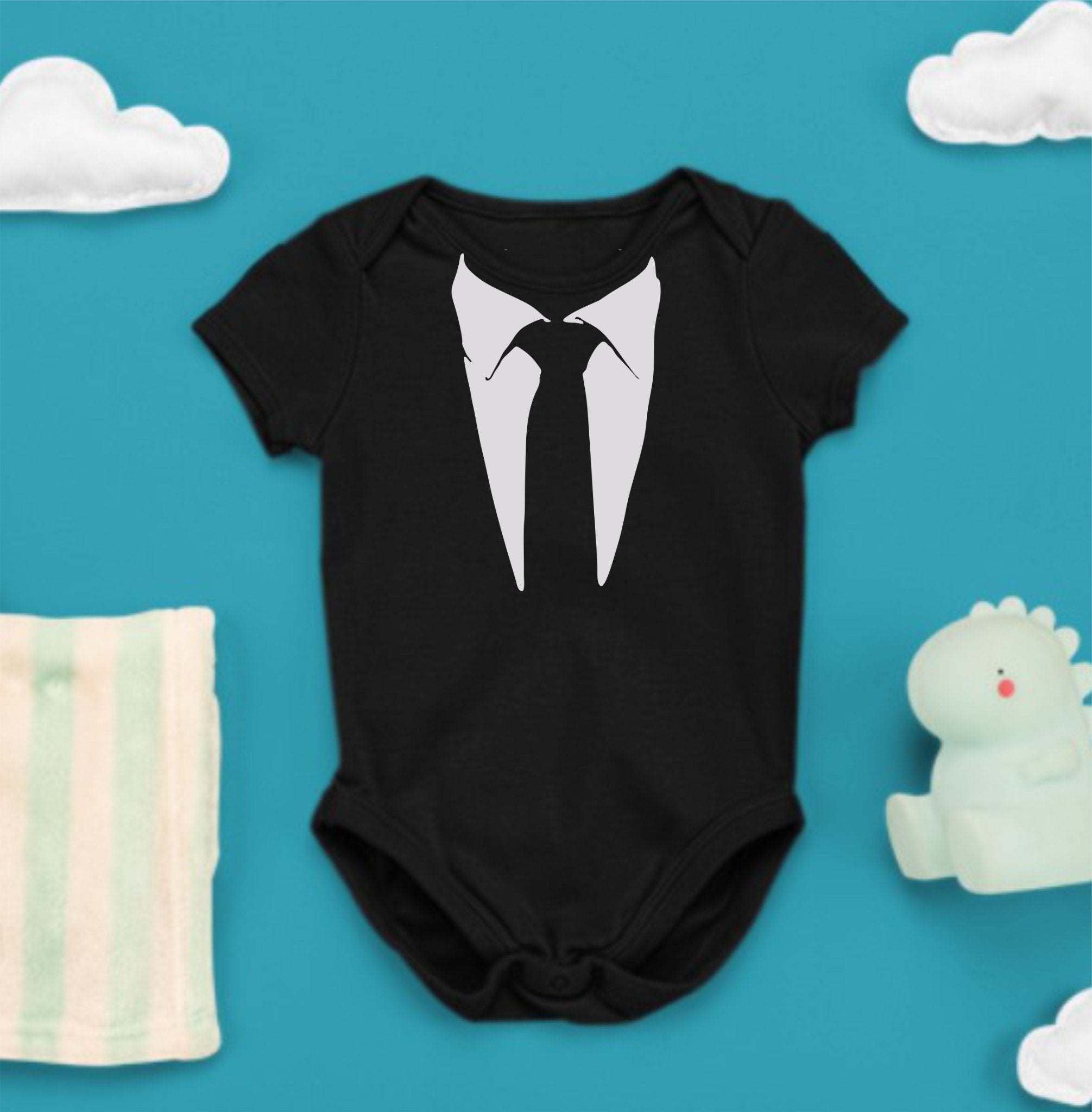 Baby Tuxedo Onesies Baby Boss (Black)