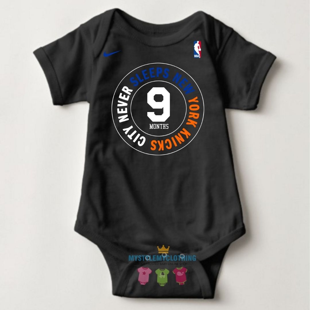 Baby Monthly Onesies - Basketball Jersey New York Knicks