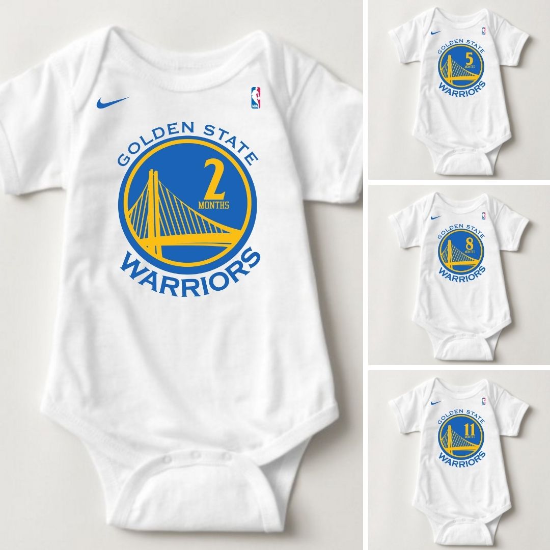 Baby Monthly Onesies - Basketball Jersey Golden State Warriors - MYSTYLEMYCLOTHING