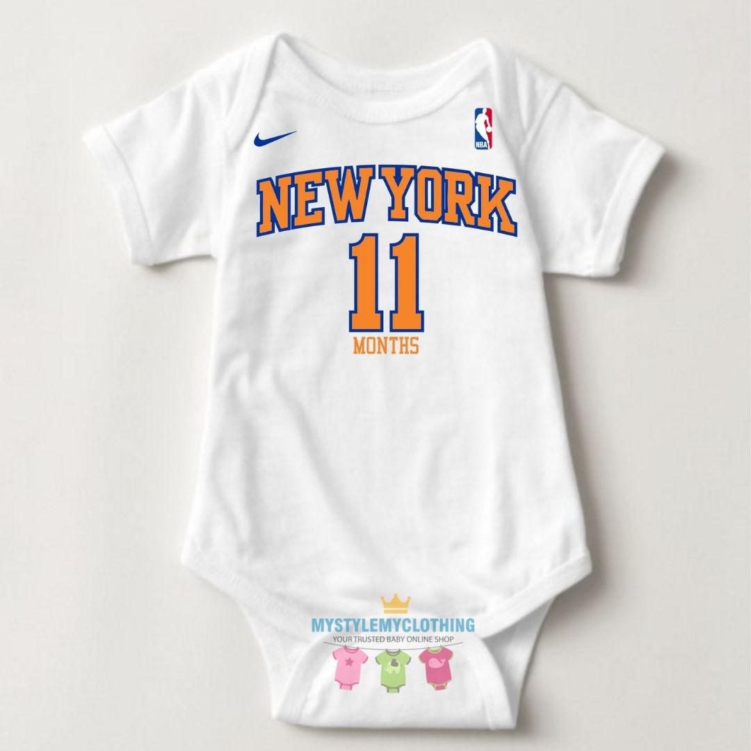 Baby Monthly Onesies - Basketball Jersey New York Knicks